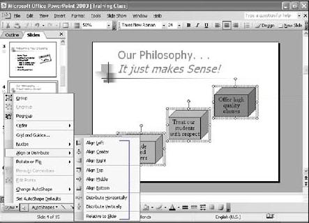 Align or Distribute Objects