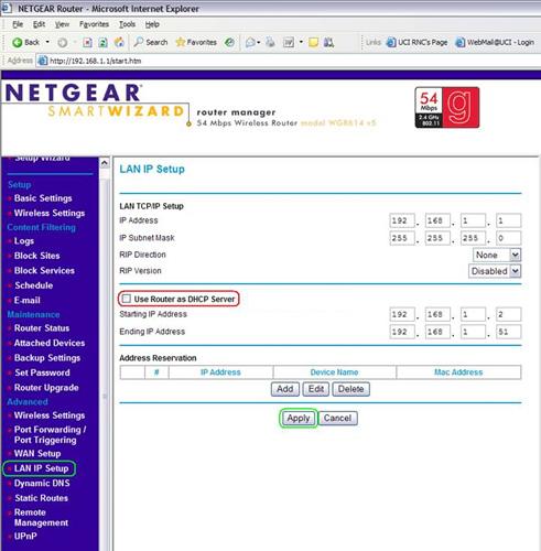 Configure DHCP