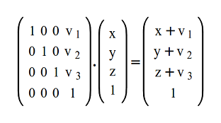 3D translation matrix